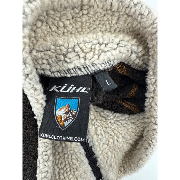 Kühl Alfpaca Mens L Brown Fleece Sweater Jacket‎ With Sherpa Lining & Half-Zip - Picture 6 of 9